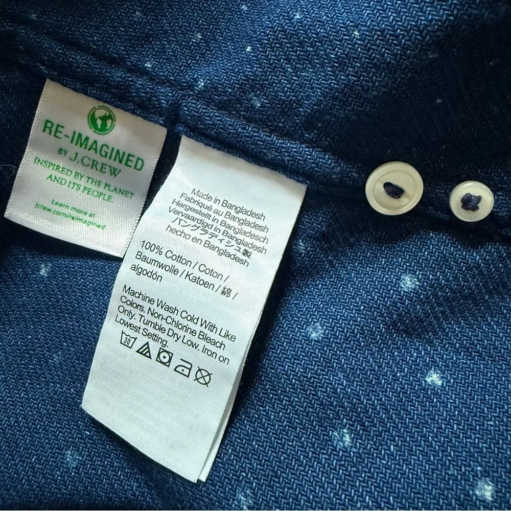 J. Crew trade mark polka dot button up shirt